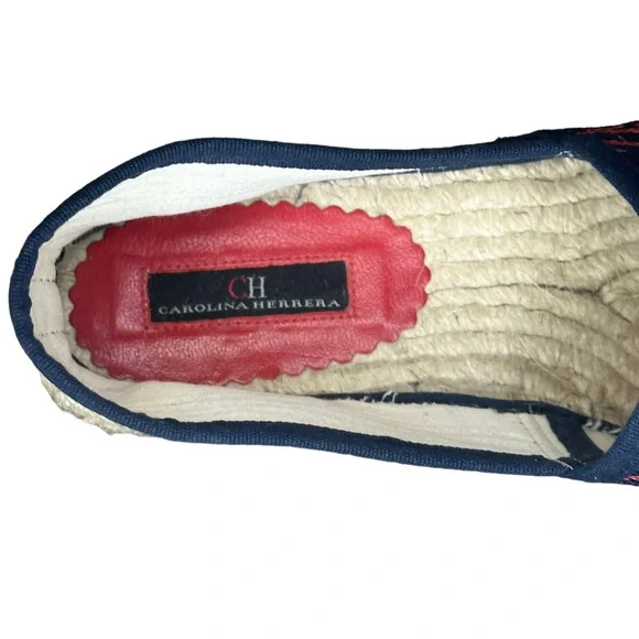 CAROLINA HERRERA RED LOGO ESPADRILLE SIZE 8/9 - Picture 4 of 5